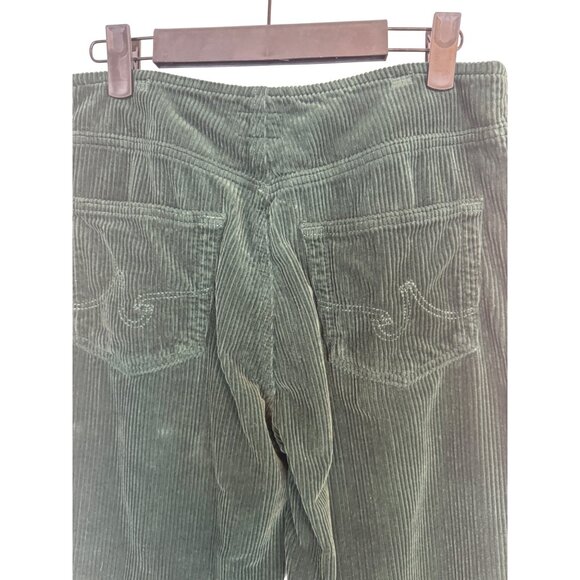 2/$30 Adriano Goldschmied 26 Dark Green High Waisted Wide Leg Corduroy Pants - Picture 11 of 15